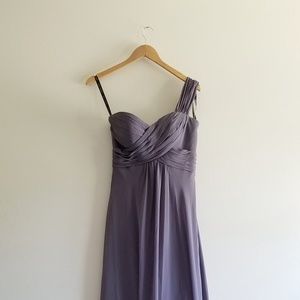 Dark Gray Bridesmaids One shoulder dress